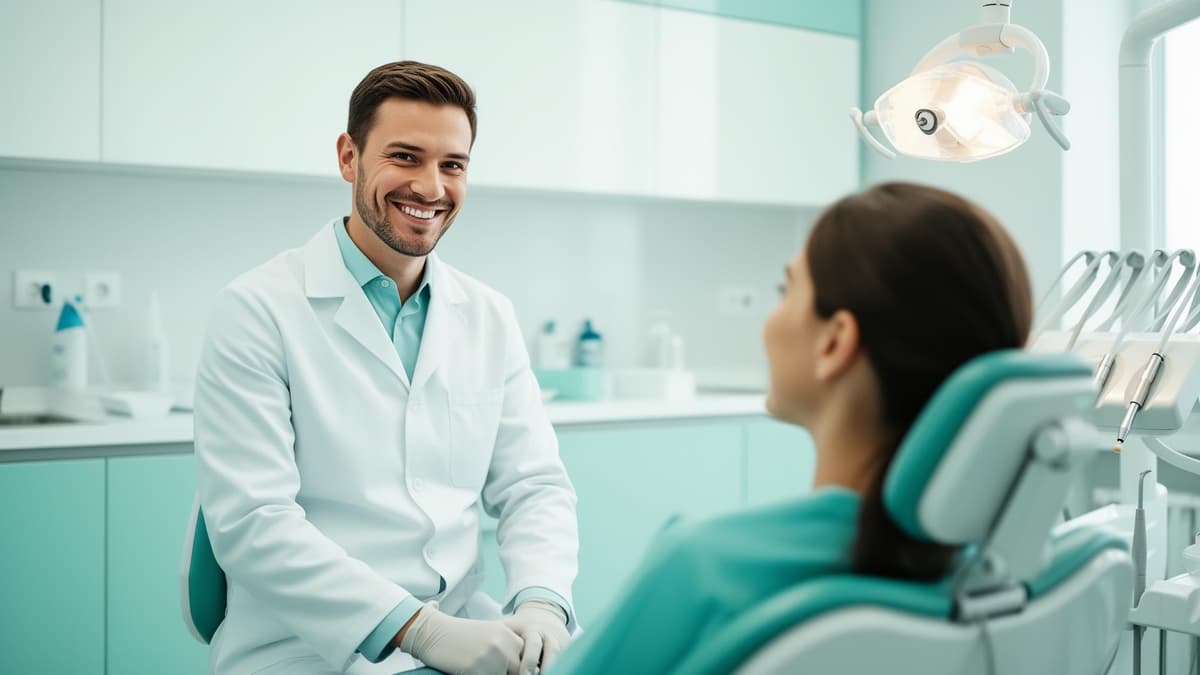 Dr. Lozovan performing dental treatment